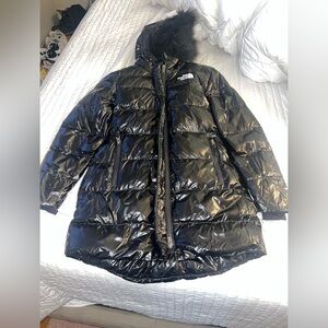 Black NorthFace Puffer Coat 600 with Fur Hood